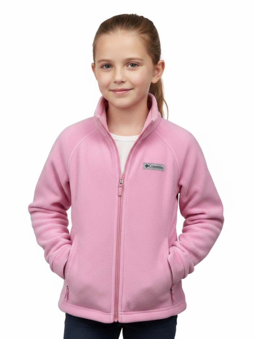 EUC! Columbia Soft Pink Fleece YS Jacket
